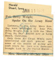 Pvt. Betty Wright spoke on the Army hour