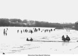 Ice skaters, Iowa City, Iowa, between 1915 and 1920