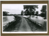 Ames & College Railway track submerged by flood on Squaw Creek,  1901 or 1902.