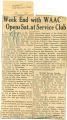 Week end with WAAC opens Sat. at service club