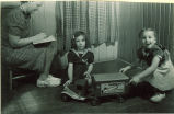 Gertrude E. Chittenden observing children at play for thesis, The University of Iowa, June 1, 1941