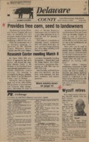 Provides free corn, seed to landowners; & Wycoff retires.