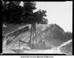 Interurban road cut construction, Iowa City, Iowa, 1920s
