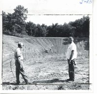 Construction of Ray Mueller farm livestock pond, 1963