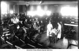Student demonstration in the Amphitheater, Anatomy Building, The University of Iowa, March 8, 1910