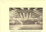 Interior of the Armory, ready for a social event, The University of Iowa, 1910