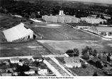 Athletic fields between University Hospital, Iowa Stadium and the Armory, The University of Iowa, May 1962