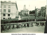 Induction ceremony on north side of Pentacrest, The University of Iowa, 1920s