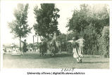 Women in butterfly costumes dancing at a June celebration, The University of Iowa, 1920