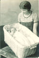 Baby in a bassinet, The University of Iowa, 1920s