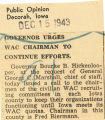 Governor urges WAC chairman to continue efforts