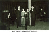 Professor Raymond and performers in a radio drama, The University of Iowa, 1924
