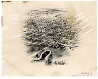 1868 Overhead View of Marshalltown, Iowa - local interest