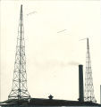 Radio towers on the Engineering Building, the University of Iowa, 1920s?