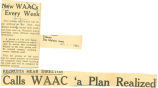 Recruits hear director - calls WAAC 'a plan realized'