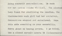 Student recollections.