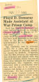 Floyd D. Demaray made assistant at war prison camp
