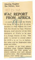 WAC report from Africa