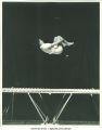 Gymnast using trampoline, The University of Iowa, 1950s
