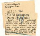 WAVE enlistment quota 10 monthly