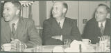 Paul Barger, George Rosenfeld, and Carl Rylander enjoying the Iowa County Agricultural Agents Association meeting in Ames, 1942