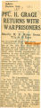 Pfc. H. Grace returns with war prisoners