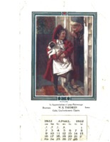 Beaman, Iowa cafe Calendar, 1922