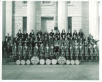 Scottish Highlanders in front of Old Capitol, The University of Iowa, 1973