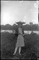 UP545 Girl with flower in hand and lily pad on head