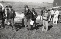 1970s FFA students work on a project around a ditch