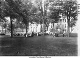 May morning breakfast on Pentacrest lawn, The University of Iowa, between 1915 and 1920