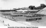 Governor's Day pass and review on Iowa Field, The University of Iowa, May 22, 1926