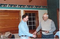 2004  Gary Wagner Memorial Land Stewardship award winner Wayne Corman receives his plaque from Chairperson Todd Heckenberg 