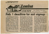 Feb. 1 deadline for soil signup