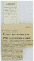 1970  - Gerald Forsythe and Mrs. Jack Boatman win 1970 Conservation Awards
