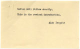 Letter from Leopold to Errington, December 1947
