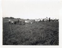 1970s Group of students stand in a field