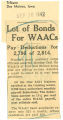 Lots of bonds for WAACs