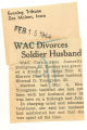 WAC divorces soldier husband