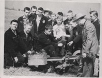 Gerald Sutton Gives the FFA Students a demonstration using a tree planter.