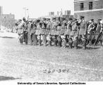 Governor's Day ceremony, VIPs saluting, The University of Iowa, 1931
