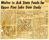 Upper Pine Lake dam study seeks funding. 
