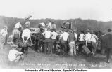Cadets unloading gear from wagon at Camp Macbride, The University of Iowa, 1914