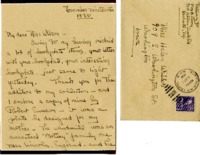 Mrs. H. Strong letter to Helen Patricia (Patsy) Wilson exchanging bookplates. 