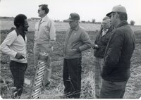 William Baugh talks to men on tour