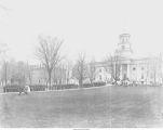 Battalion in formation on central walk of Old Capitol, The University of Iowa, May 1896