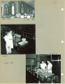 Cafeteria workers and dining area at Currier Hall, The University of Iowa, 1951