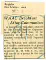 WAAC breakfast after communion