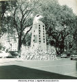 Homecoming corn monument, The University of Iowa, 1940s