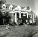 Chi Omega lawn display, ""It's Our Show"", Homecoming, 1958